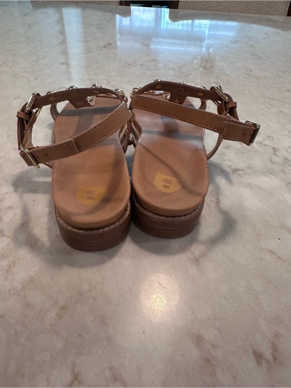 Bared Footwear Rosefinch leather sandle with gold studs. - Picture 3 of 8